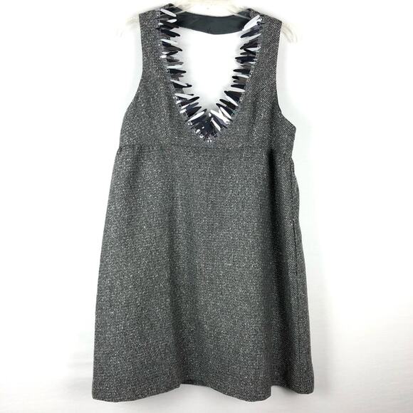 Anna Sui Target NWT Metallic Boulcé Shift Mini Size S Gray Knit Sleeveless - Picture 5 of 9